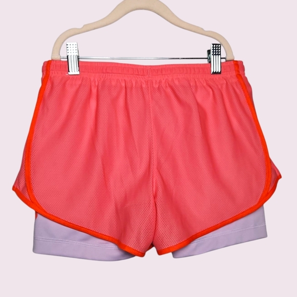 Nike Girl's Pink Orange Running Shorts - Picture 2 of 3